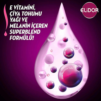 Elidor Brunette Hair Shampoo for Dark Hair Shine - E Vitamin & Chia Seed Oil - Strengthening & Revitalizing - 13.53 fl oz by Beauty Care Bag