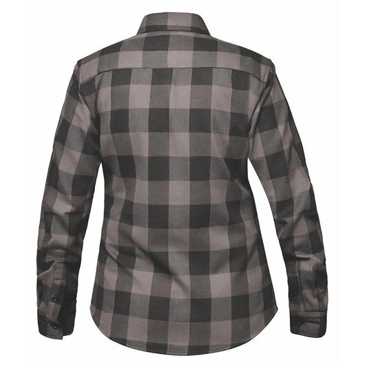 Ladies Black and Gray Flannel Shirt by Unik Just for Bikers