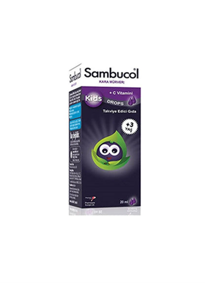 Sambucol Kids Immune Support Drops - 20ml Black Elderberry Supplement for Children, Natural Health Product by Beauty Care Bag