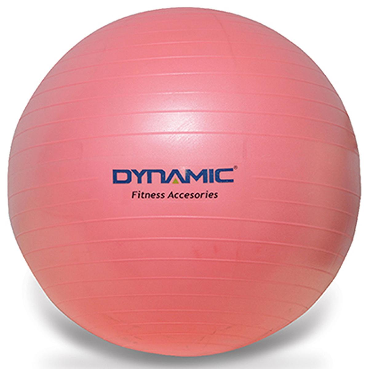Dynamic Gymball 65 cm Pink Exercise Ball with Anti-Burst Feature - Pilates Ball for Fitness Enthusiasts by Beauty Care Bag