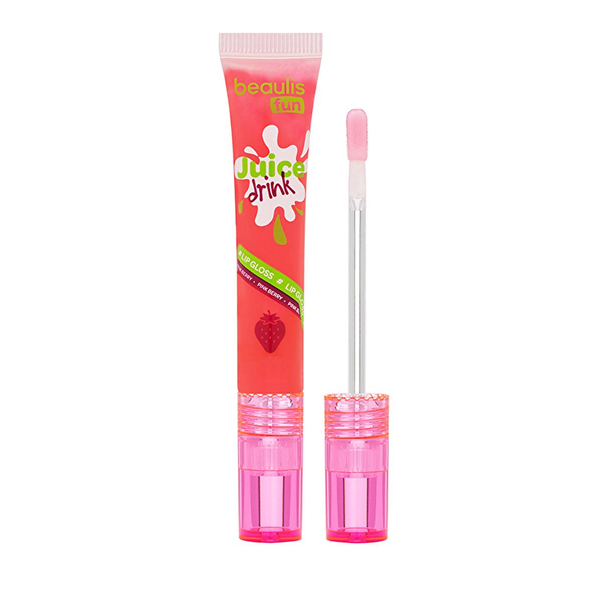 Beaulis Fun Juicy Drink Pink Berry lip gloss, shiny non-sticky formula