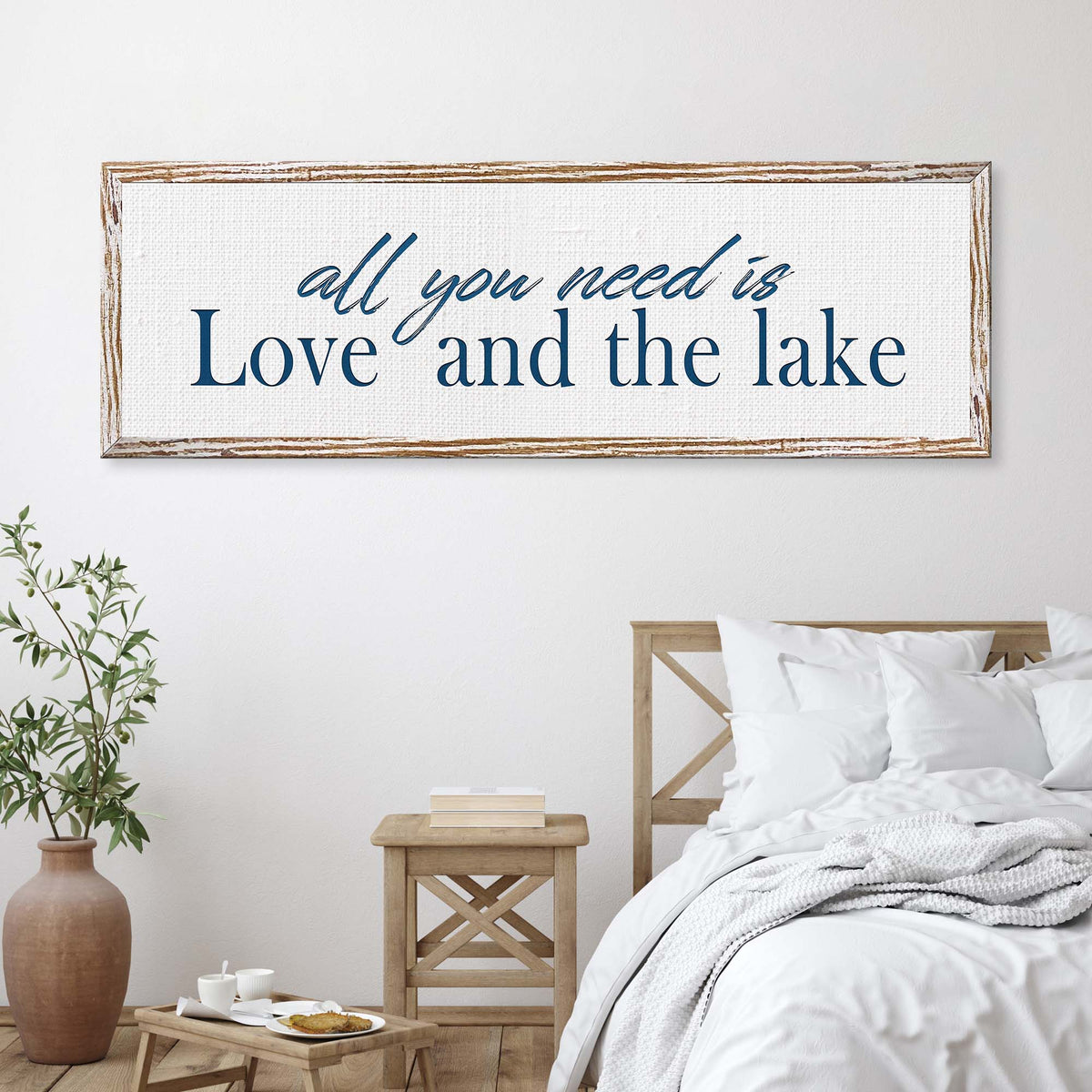 Love And The Lake Sign by Tailored Canvases