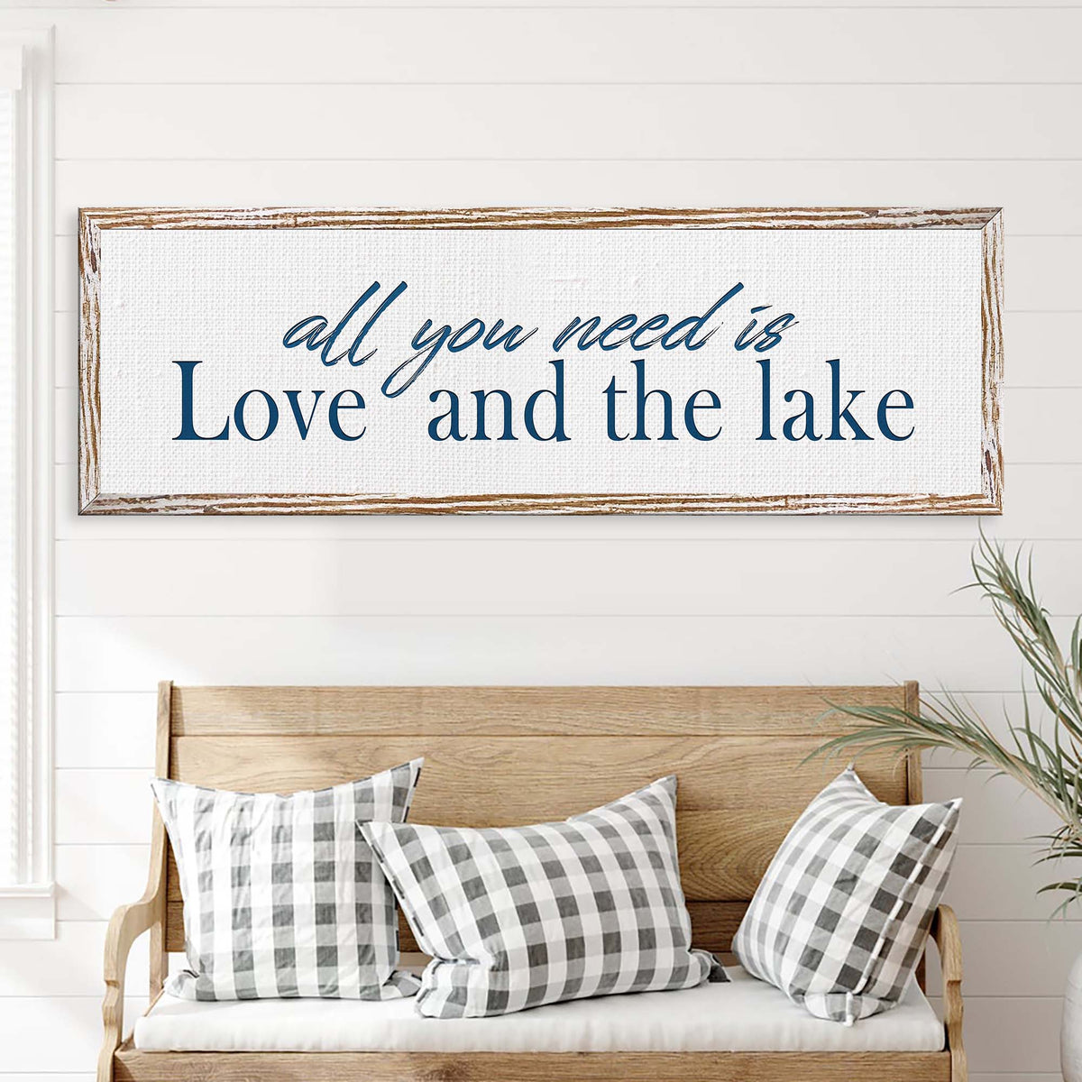 Love And The Lake Sign by Tailored Canvases