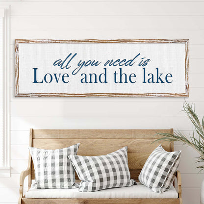 Love And The Lake Sign by Tailored Canvases