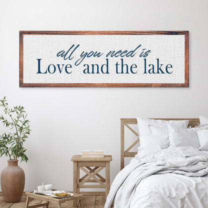 Love And The Lake Sign by Tailored Canvases