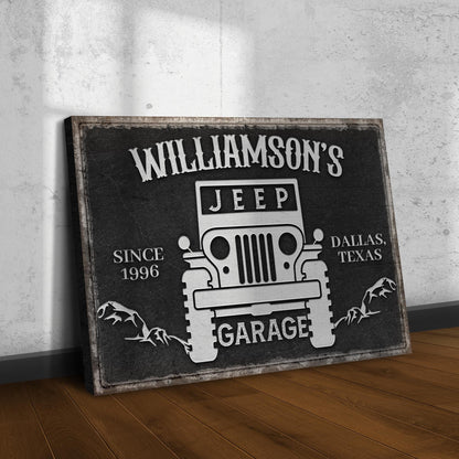Family Garage Jeep Sign by Tailored Canvases