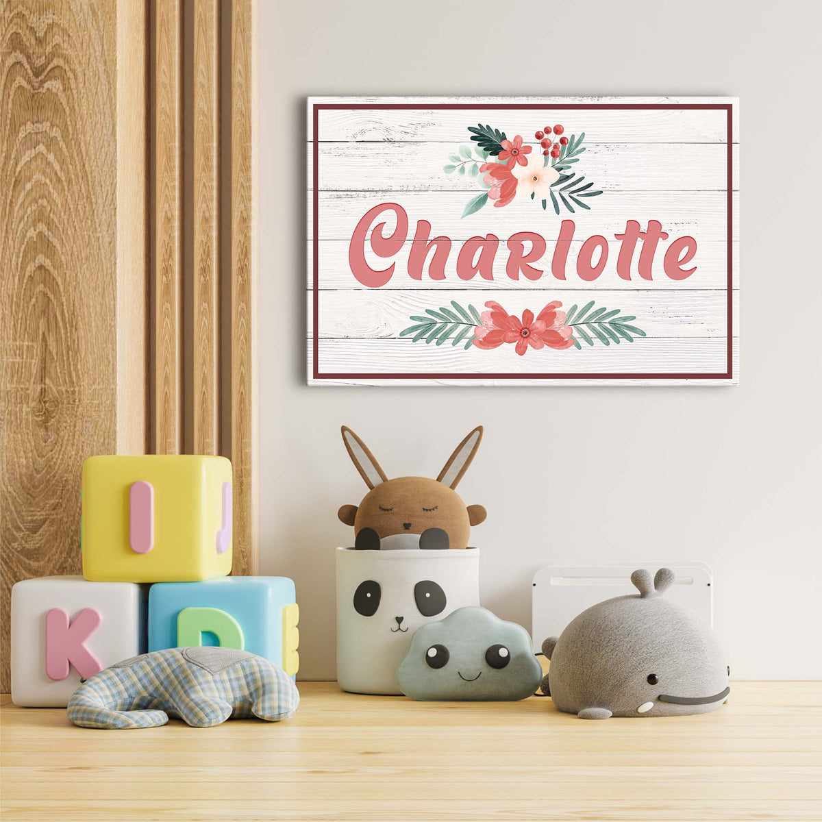 Flower Kids Room Sign by Tailored Canvases