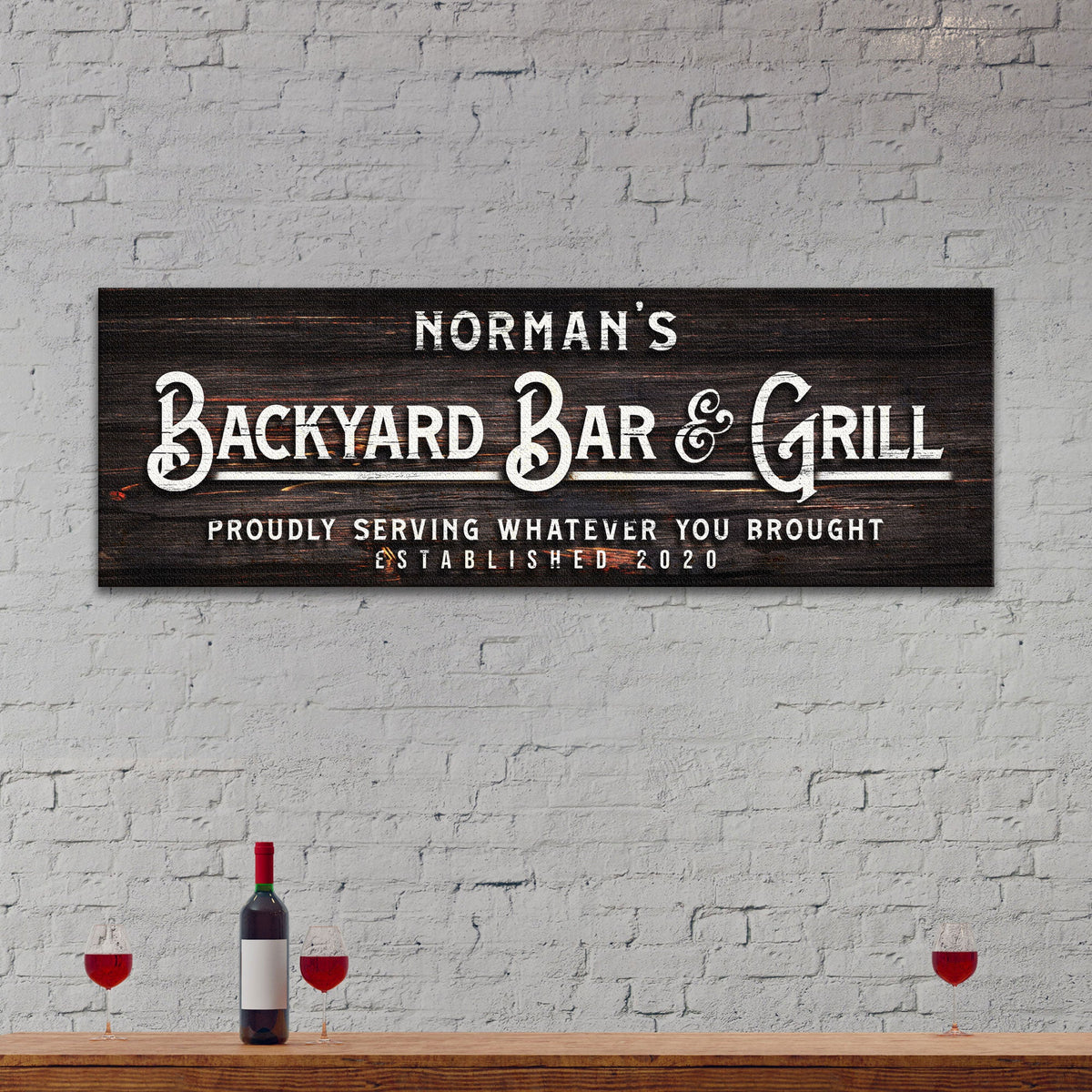 Backyard Bar And Grill Sign II by Tailored Canvases