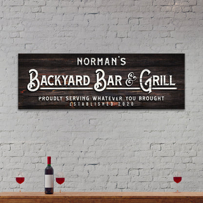Backyard Bar And Grill Sign II by Tailored Canvases