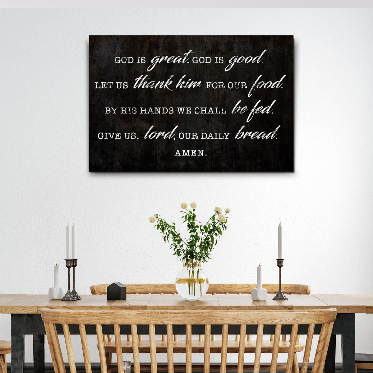 God Is Great God Is Good Prayer Sign III by Tailored Canvases