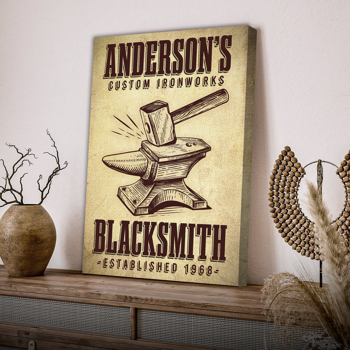 Custom Ironworks Blacksmith Sign by Tailored Canvases