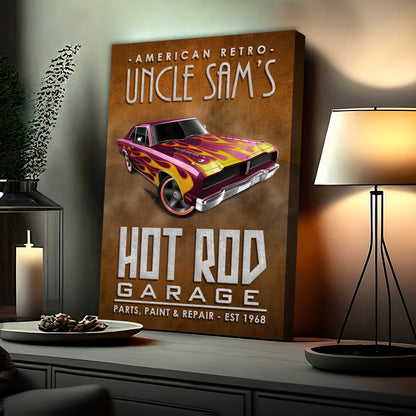 American Retro Garage Hot Rod Sign by Tailored Canvases