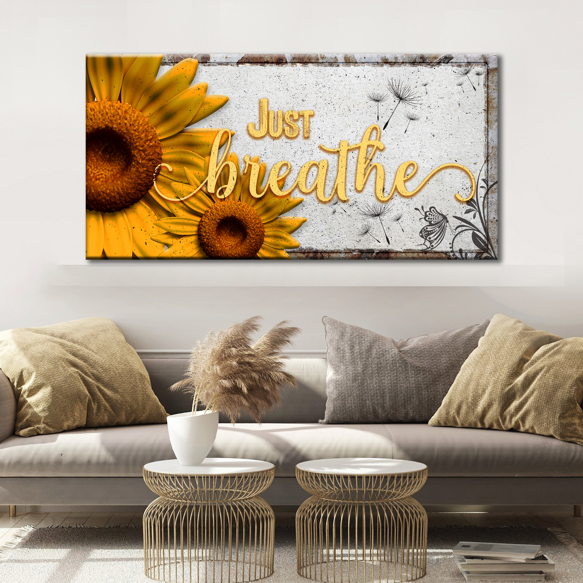 Just Breathe Sign by Tailored Canvases