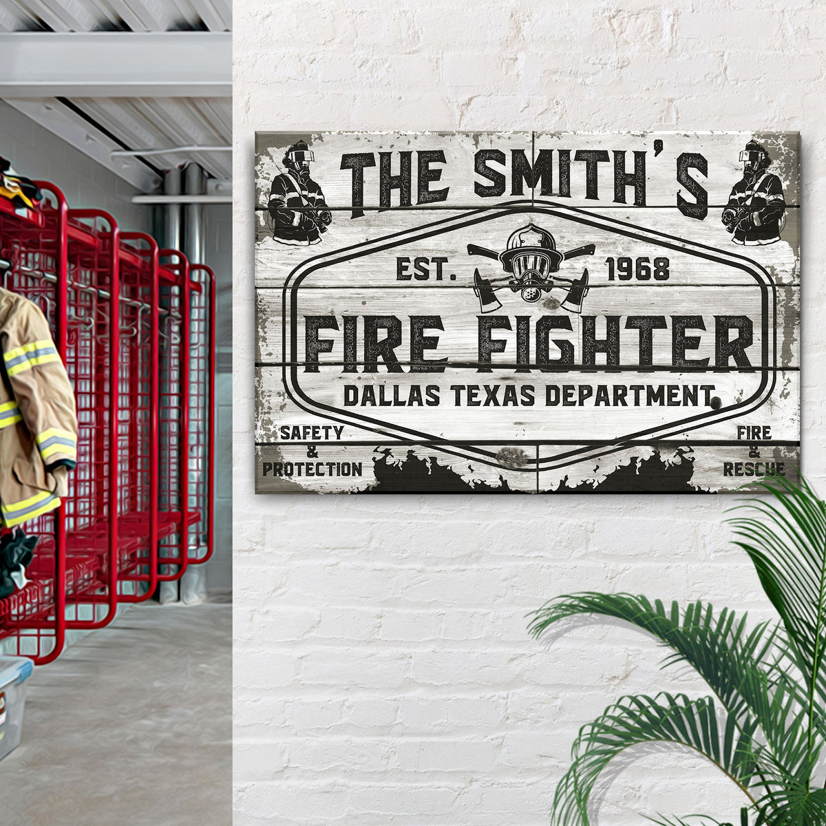 Fire & Rescue Fire Fighter Sign by Tailored Canvases