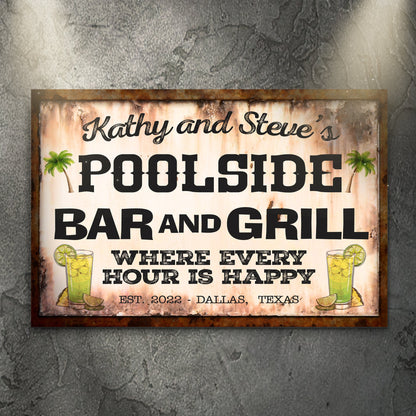 Poolside Bar And Grill Sign III by Tailored Canvases