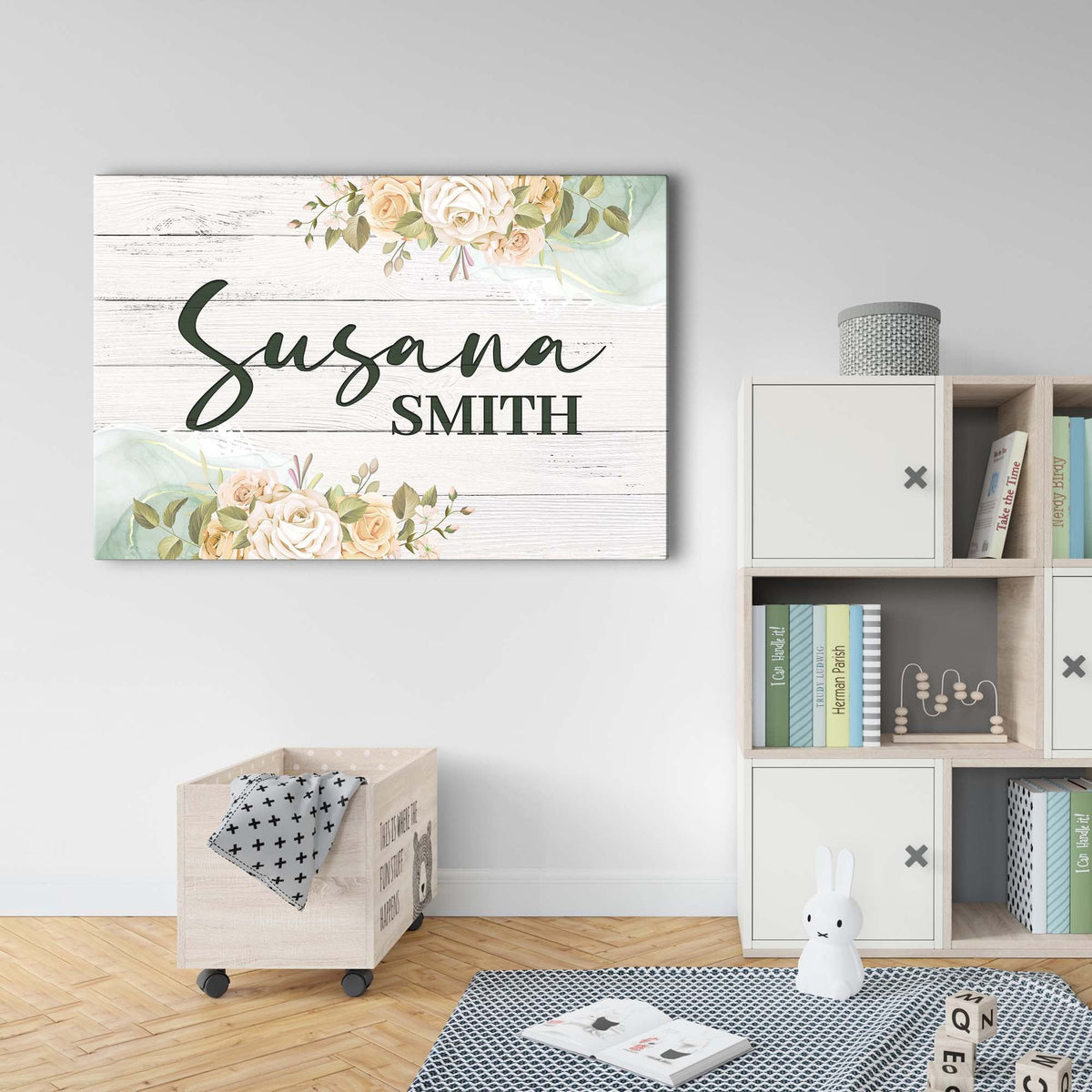 Floral Girls Room Sign by Tailored Canvases