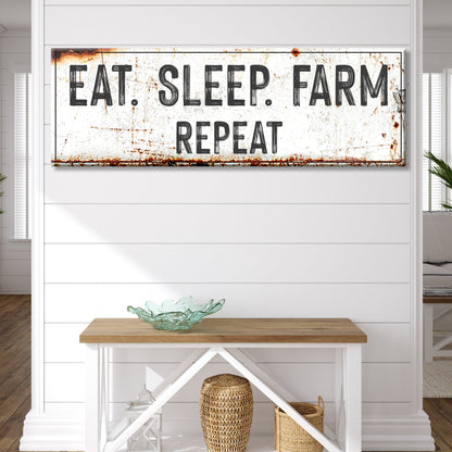 Eat Sleep Farm Repeat Sign by Tailored Canvases