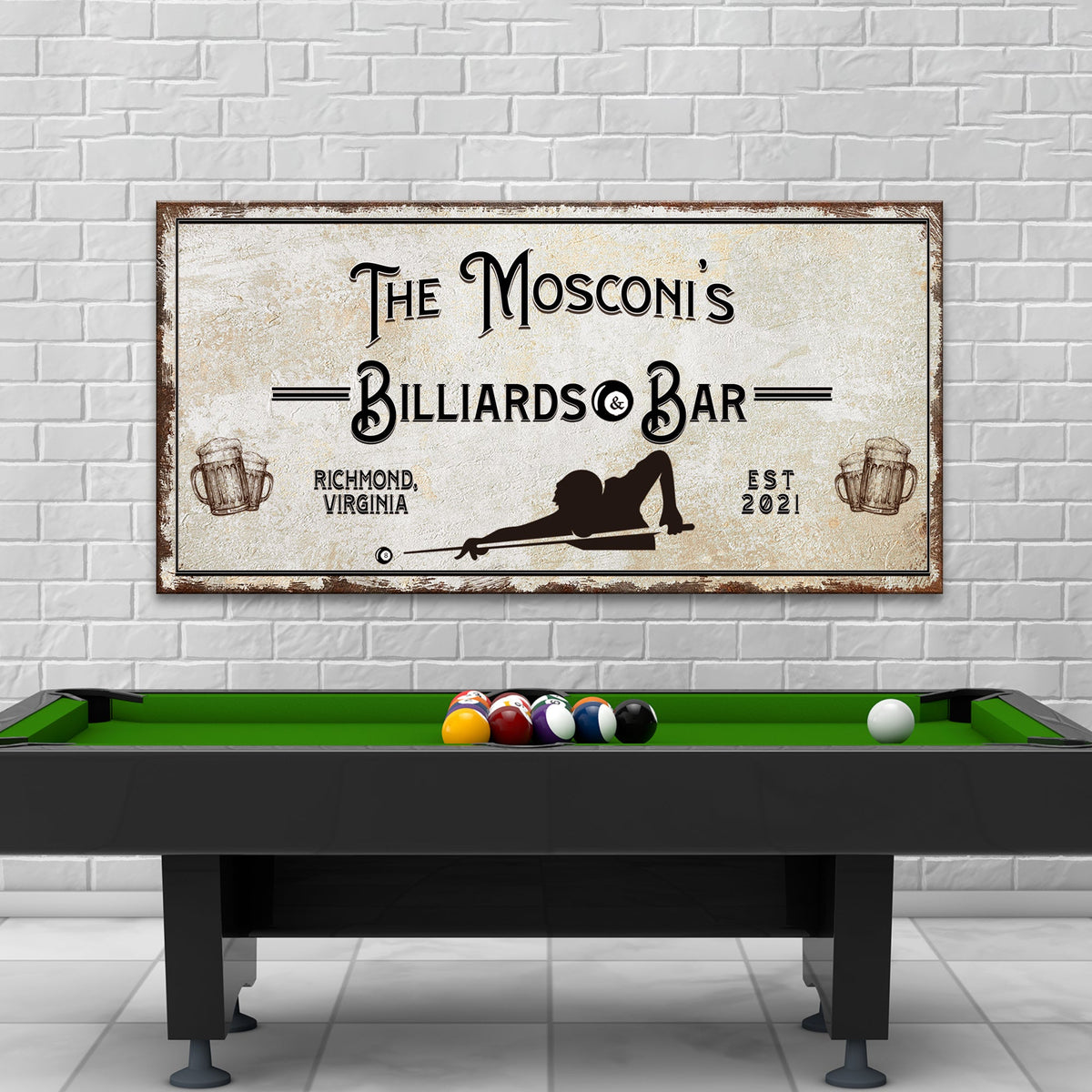 Billiards And Bar Sign II by Tailored Canvases