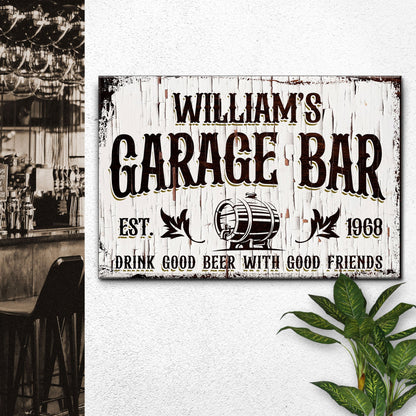 Garage Bar Rustic Wood Sign by Tailored Canvases