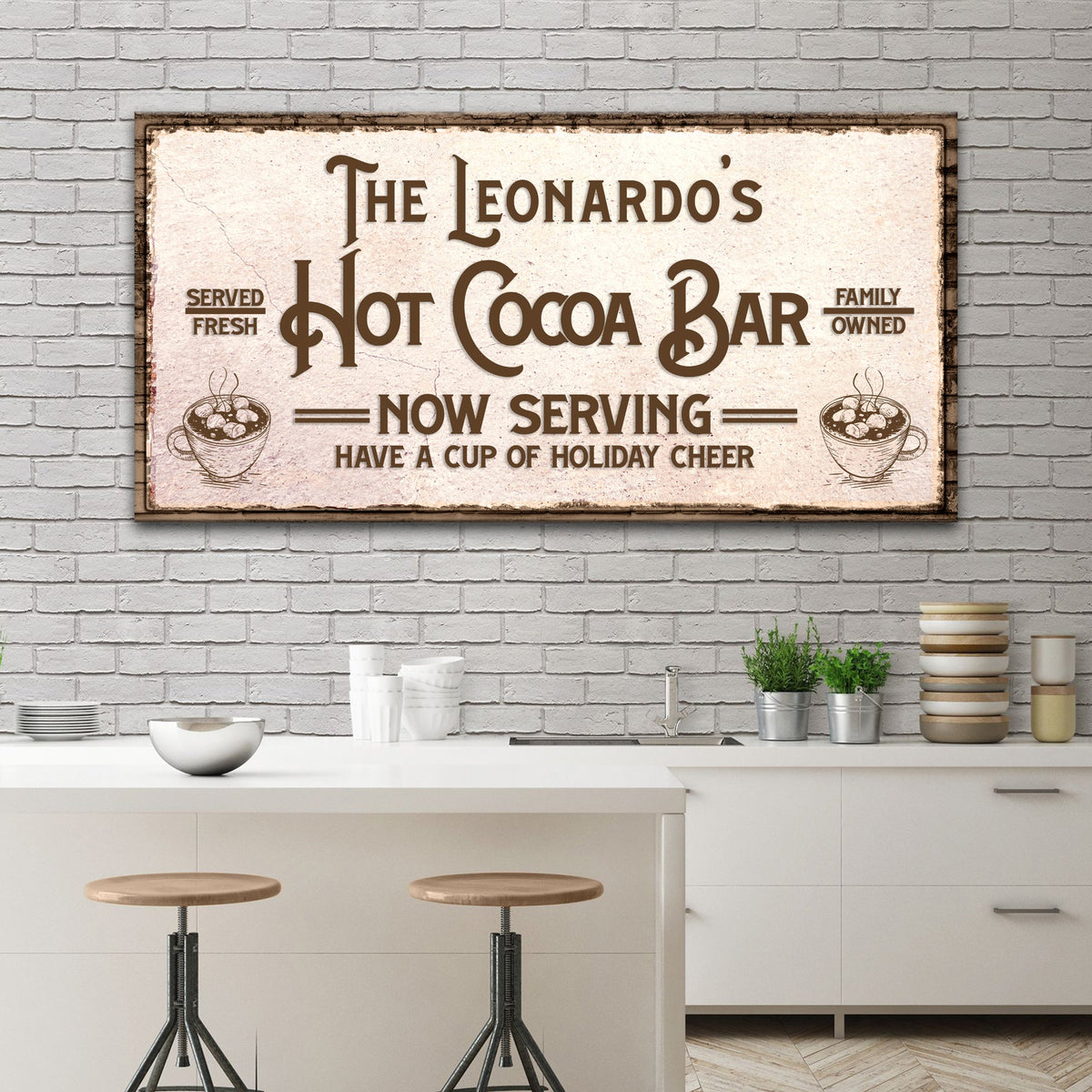 Have A Cup Of Holiday Cheer Hot Cocoa Bar Sign by Tailored Canvases