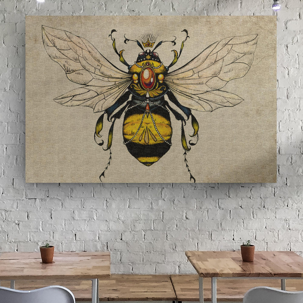 Vintage Queen Bee Canvas Wall Art by Tailored Canvases