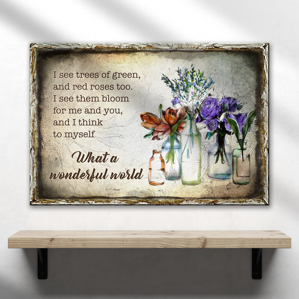 What A Wonderful World Sign VIII by Tailored Canvases