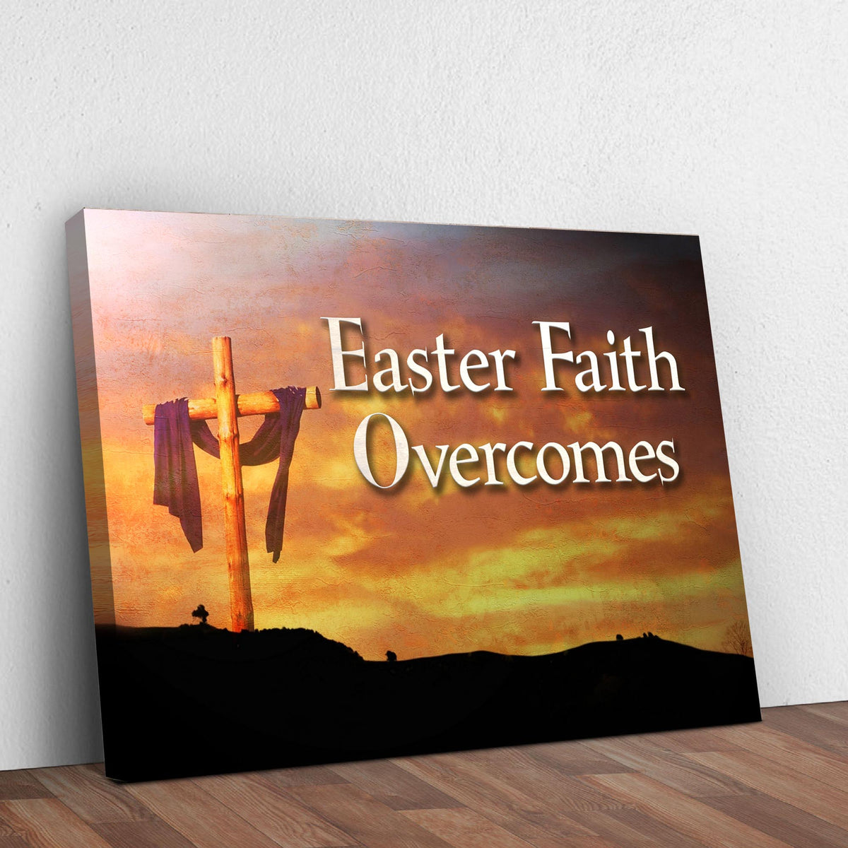 Easter Faith Overcomes Sign by Tailored Canvases