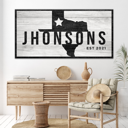 Texas Family Name Sign by Tailored Canvases