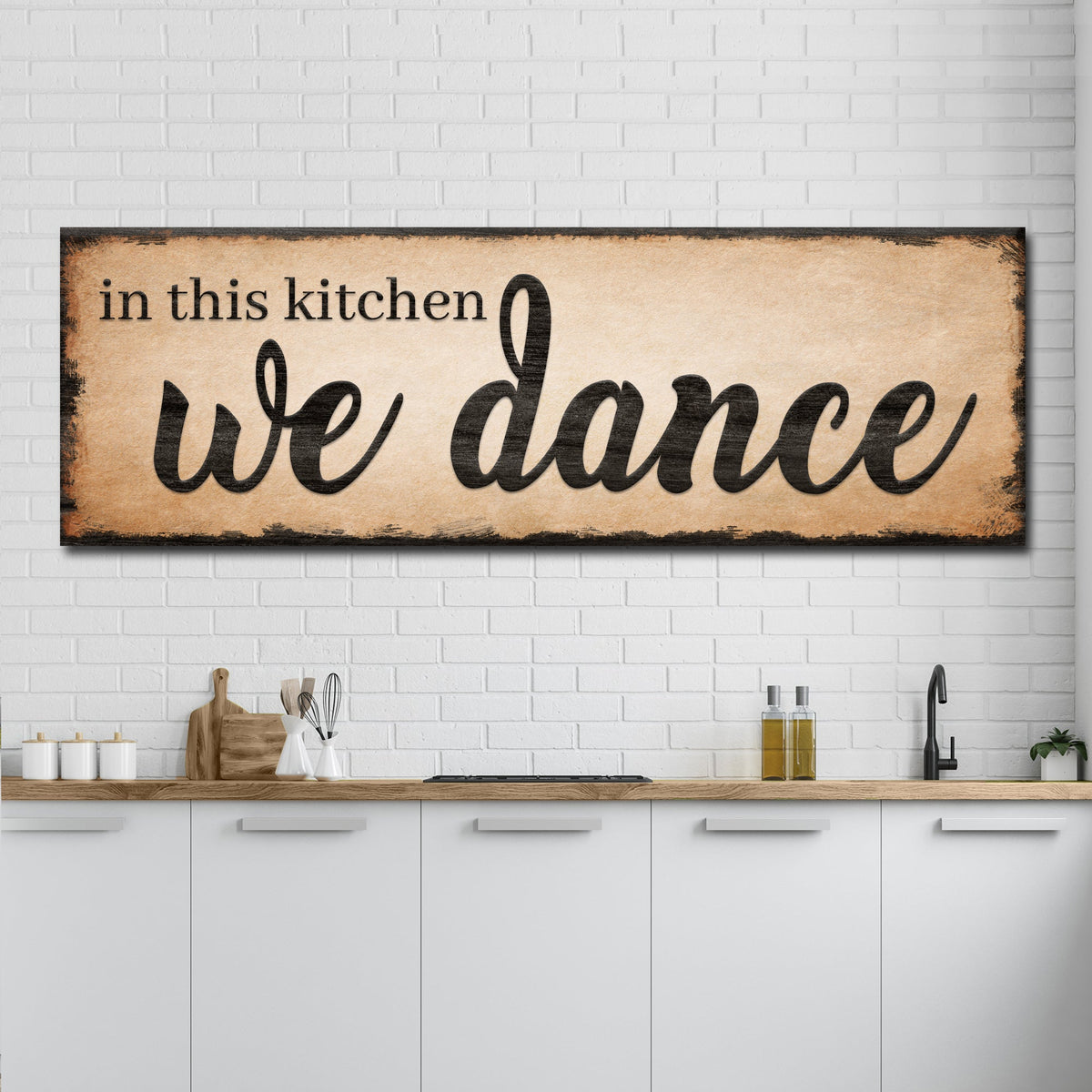 In This Kitchen We Dance Sign III by Tailored Canvases