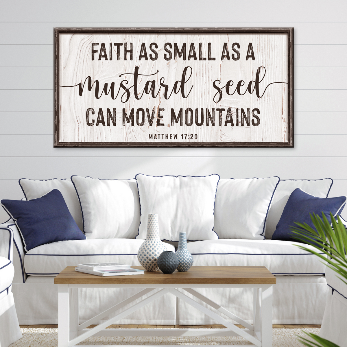 Matthew 17:20 - Faith Can Move Mountains Sign II by Tailored Canvases