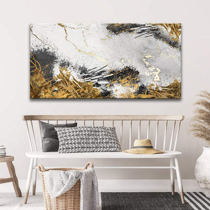 Sky Gold Abstract Painting Canvas Wall Art by Tailored Canvases