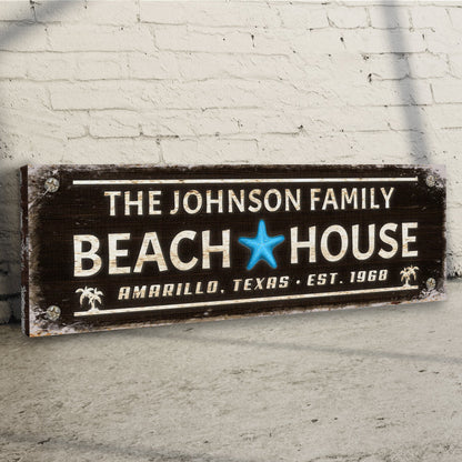 Family Beach House Sign III by Tailored Canvases