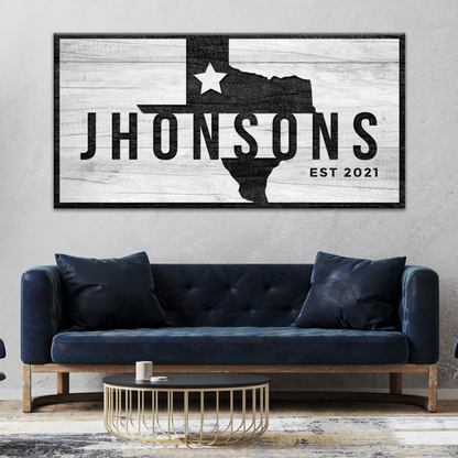 Texas Family Name Sign by Tailored Canvases