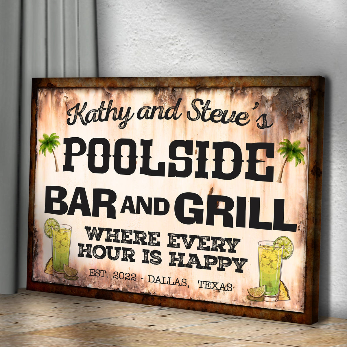 Poolside Bar And Grill Sign III by Tailored Canvases