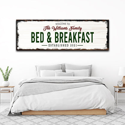 Welcome Bed And Breakfast Sign by Tailored Canvases