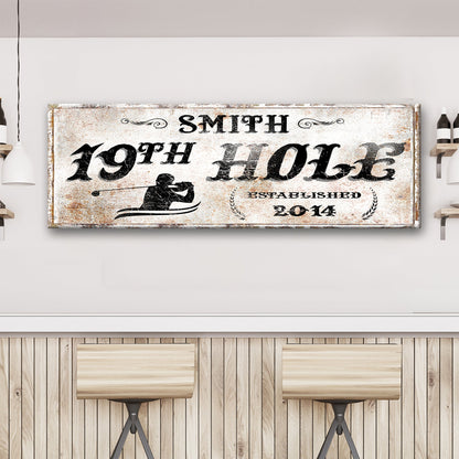 19th Hole rustic vintage canvas sign by Tailored Canvases, view 2