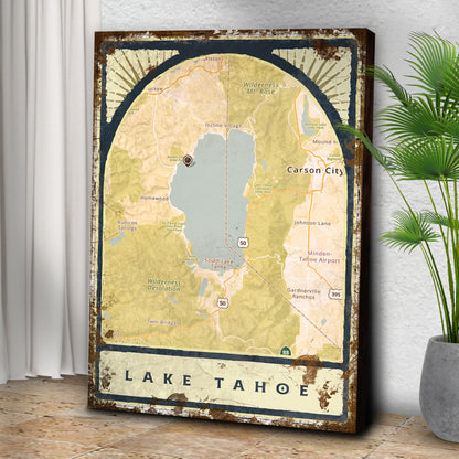 Lake Map Portrait Sign by Tailored Canvases