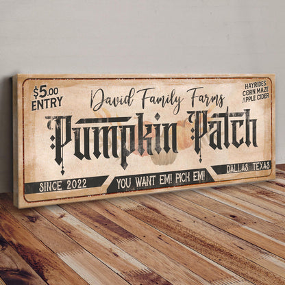 Family Farms Pumpkin Patch Sign II by Tailored Canvases