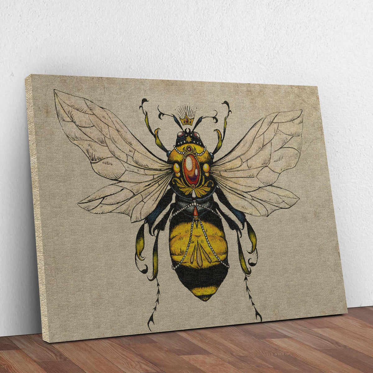 Vintage Queen Bee Canvas Wall Art by Tailored Canvases
