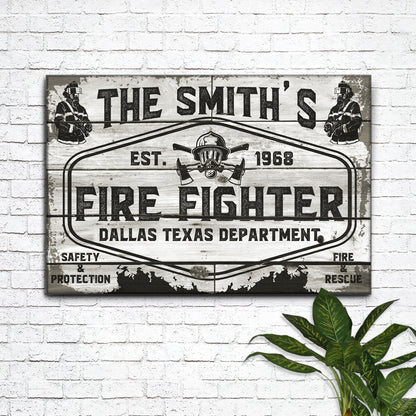 Fire & Rescue Fire Fighter Sign by Tailored Canvases