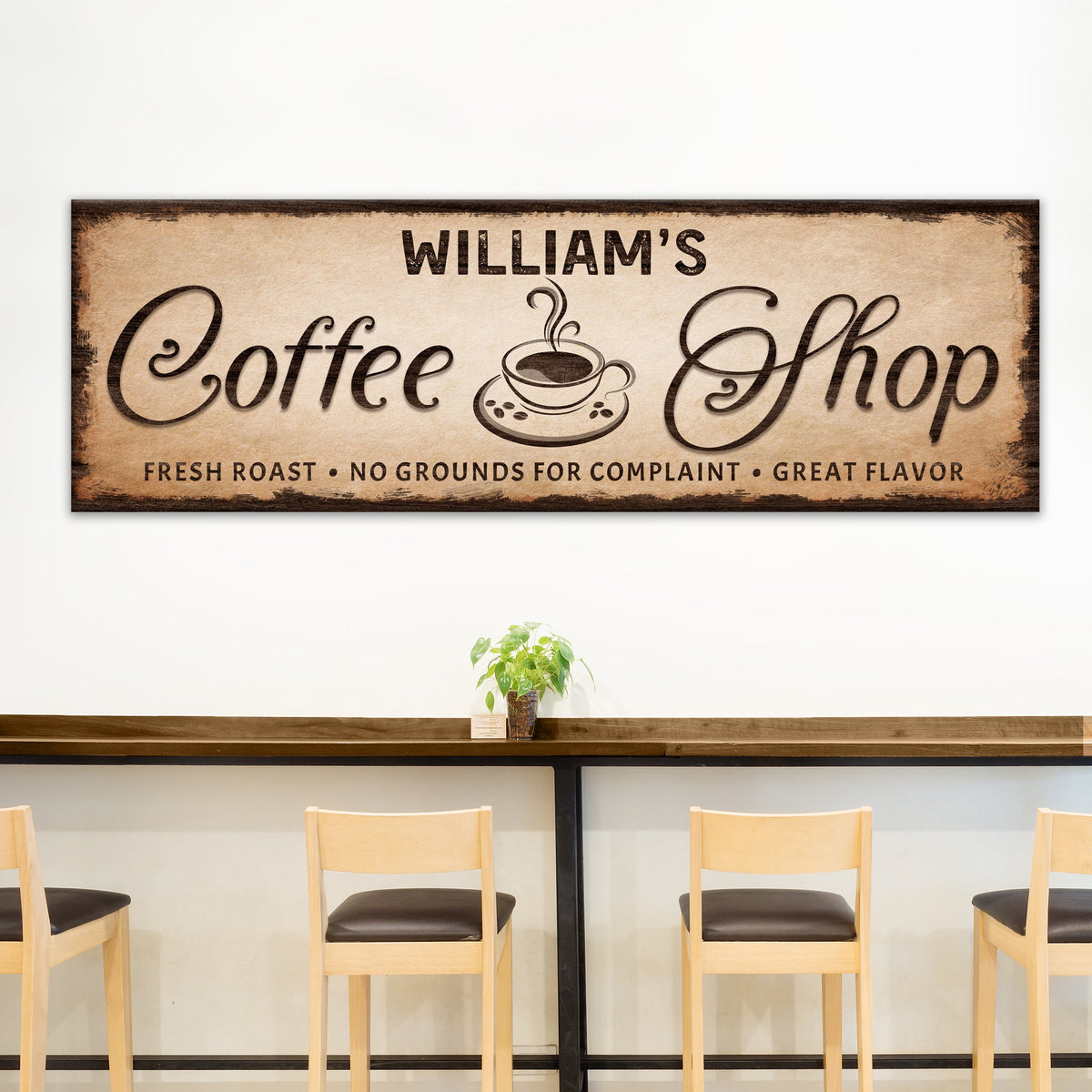 Coffee Shop Sign III by Tailored Canvases