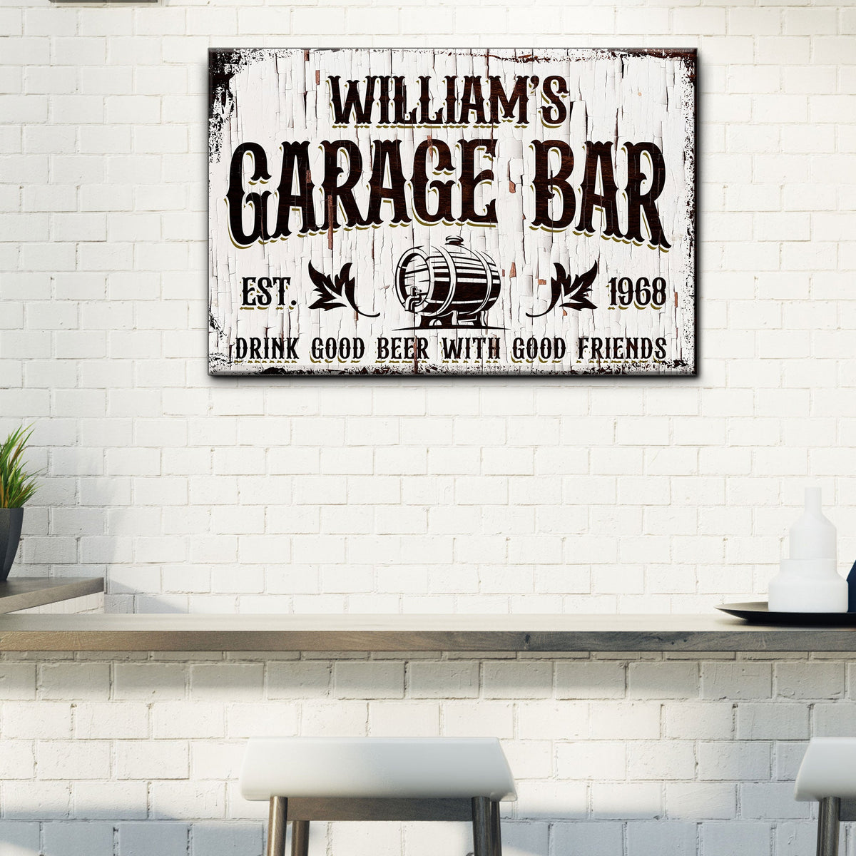 Garage Bar Rustic Wood Sign by Tailored Canvases