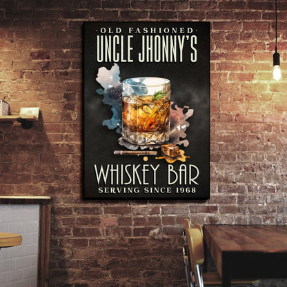 Old Fashioned Whiskey Bar Sign by Tailored Canvases