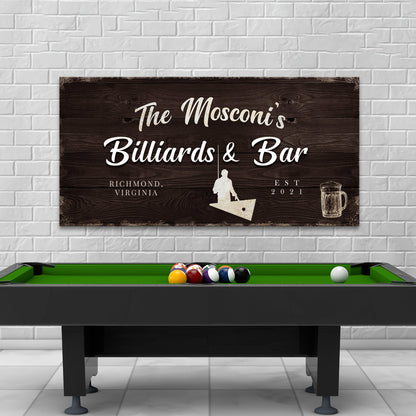 Billiards And Bar Sign II by Tailored Canvases