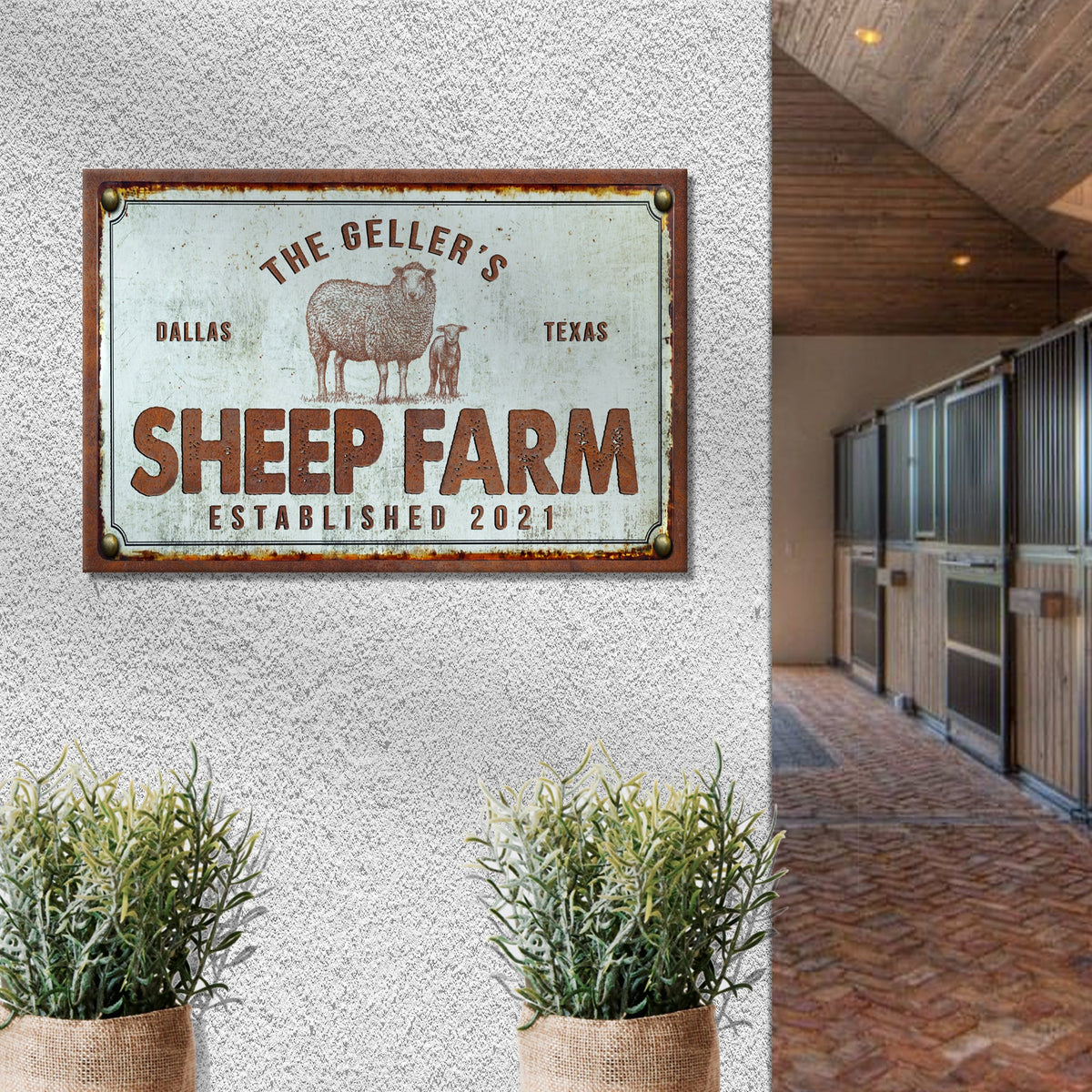 Sheep Farm Sign III by Tailored Canvases