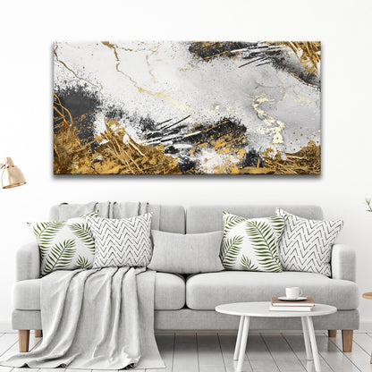 Sky Gold Abstract Painting Canvas Wall Art by Tailored Canvases