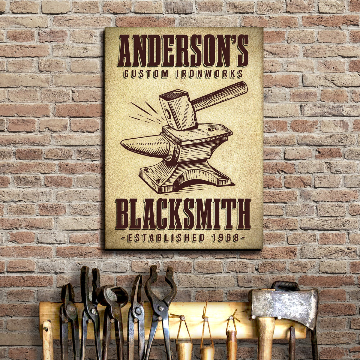 Custom Ironworks Blacksmith Sign by Tailored Canvases