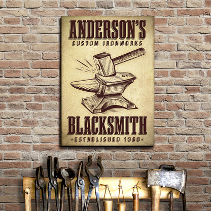 Custom Ironworks Blacksmith Sign by Tailored Canvases