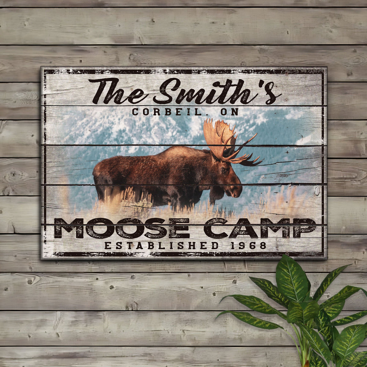 Moose Camp Sign by Tailored Canvases