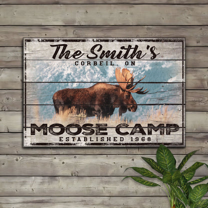Moose Camp Sign by Tailored Canvases